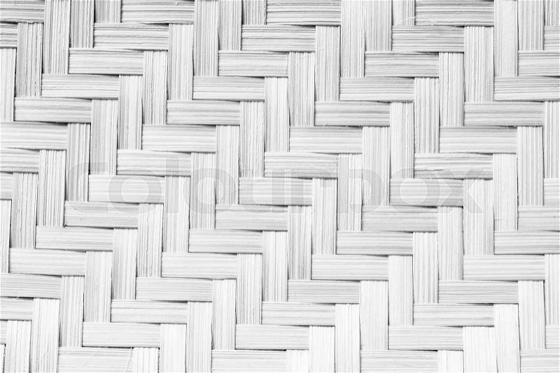 Texture of handmade basket in black and white color . made from bamboo . use for background, stock photo