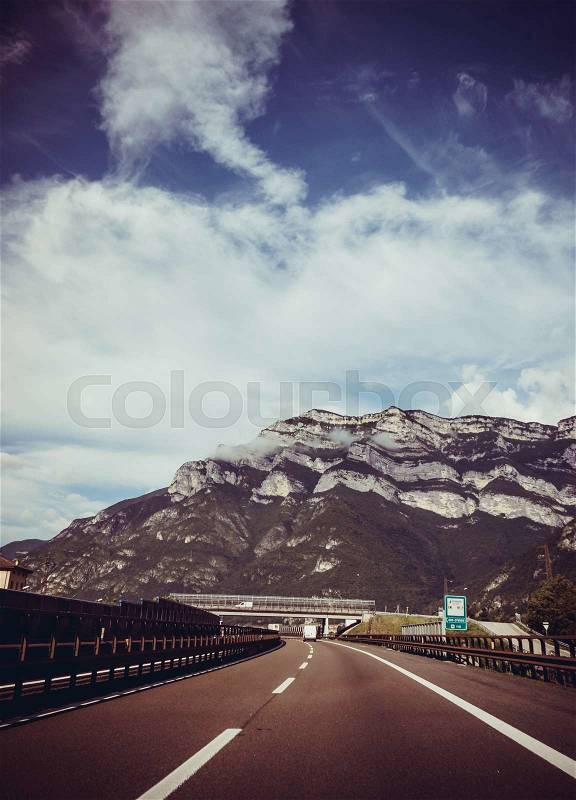 Mountain road. country road at the european alps, stock photo