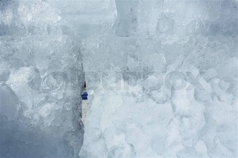 Melting glacial block of ice closeup. Background, stock photo
