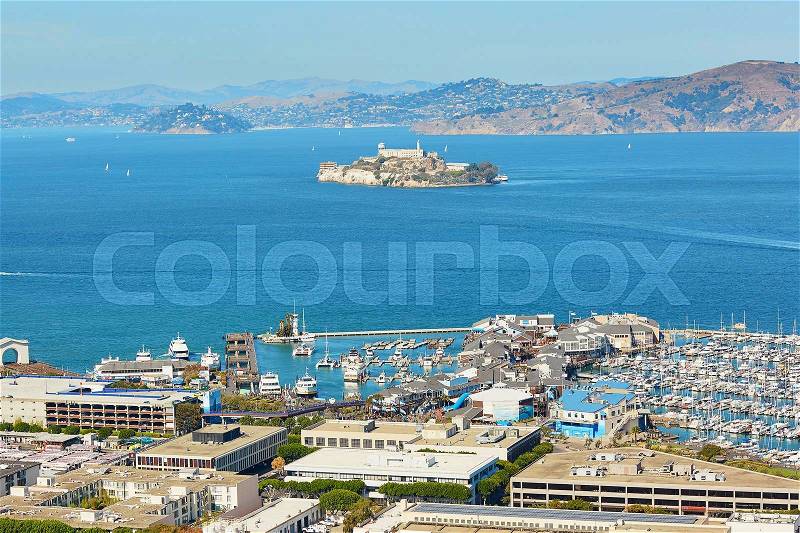 Scenic view of downtown in San Francisco, California, USA, stock photo