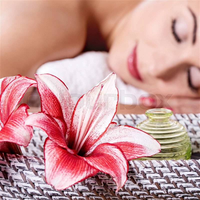 Beautiful and healthy woman in spa salon, stock photo