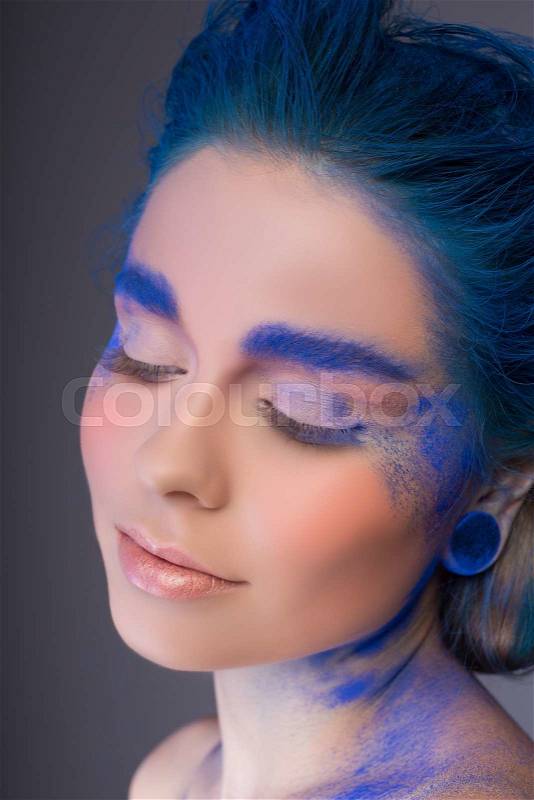 Beautiful woman with professional make up, stock photo