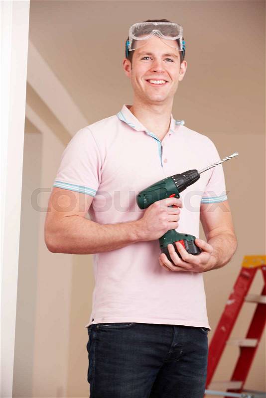 Man Carrying Out Home Improvements, stock photo