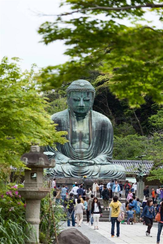 Kamakura, Japan - May 06, 2014 :The Great Buddha (Daibutsu) on the grounds of Kotokuin Temple in Kamakura, Japan, stock photo