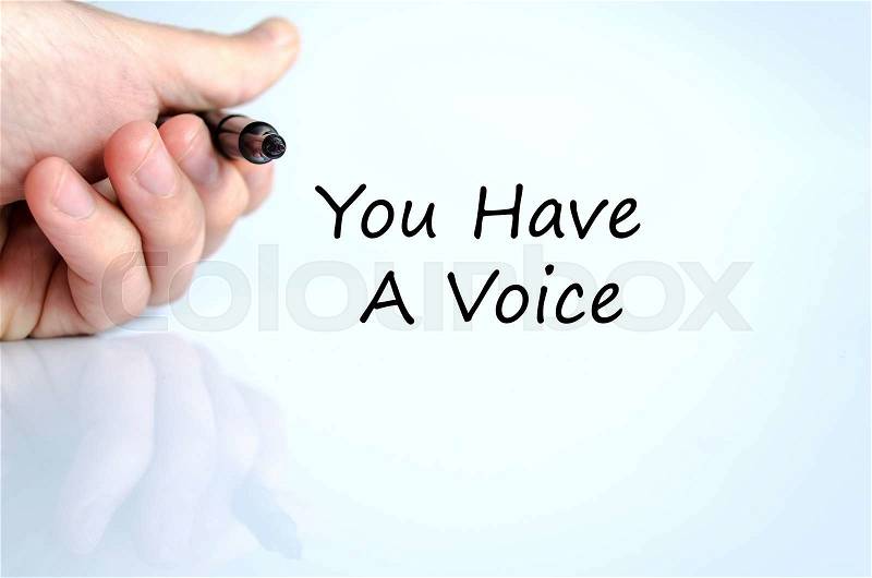 You have a voice text concept isolated over white background, stock photo
