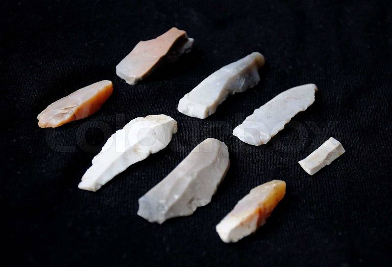 Flint pieces from the stone age, stock photo