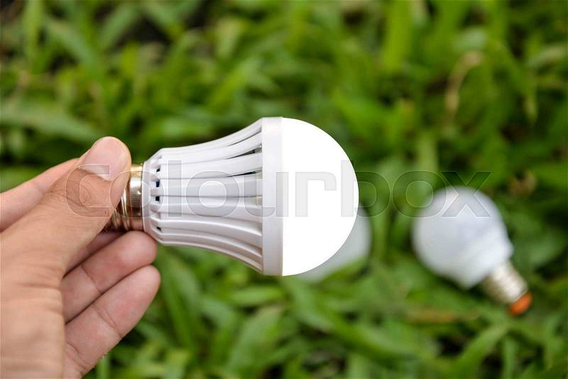 LED Bulb with lighting - Saving Technology, stock photo