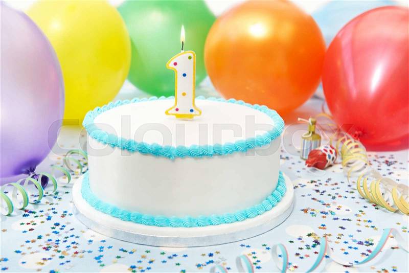 Cake Celebrating Child\'s First Birthday, stock photo