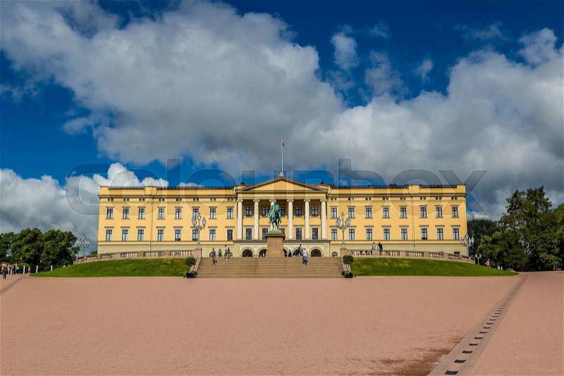 The Royal Palace in Norway in Oslo in a summer day, stock photo