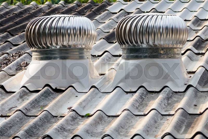 Ventilation heater on roof, stock photo