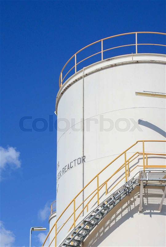 Chemical tank with blue sky , Eastern industrial of Thailand, stock photo