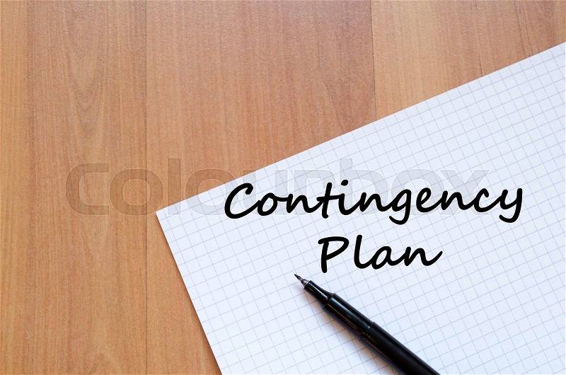 Contingency plan text concept write on notebook with pen, stock photo