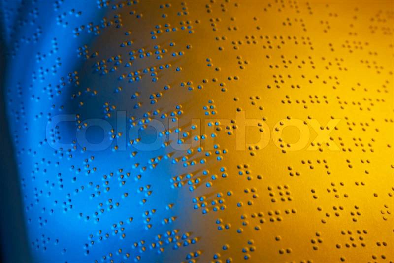 A book written in Braille. Braille for the blind, stock photo