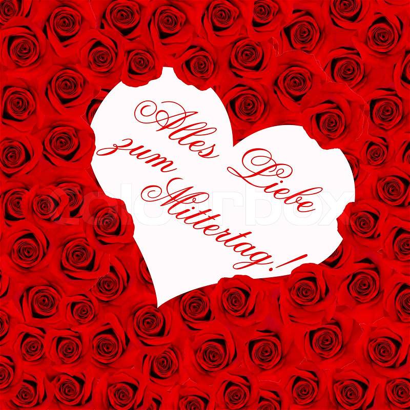 Red roses. happy mothers day. card concept germany, stock photo