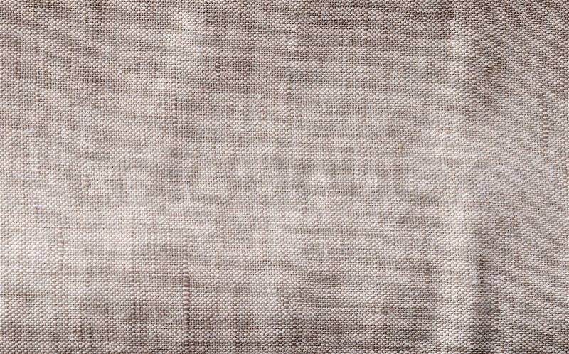 Close up of gray linen textile, stock photo