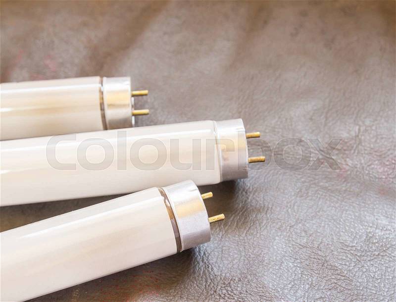Selected focus fluorescent light tube.Short depth-of-field, stock photo