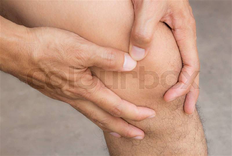 Man with knee pain and feeling bad, stock photo