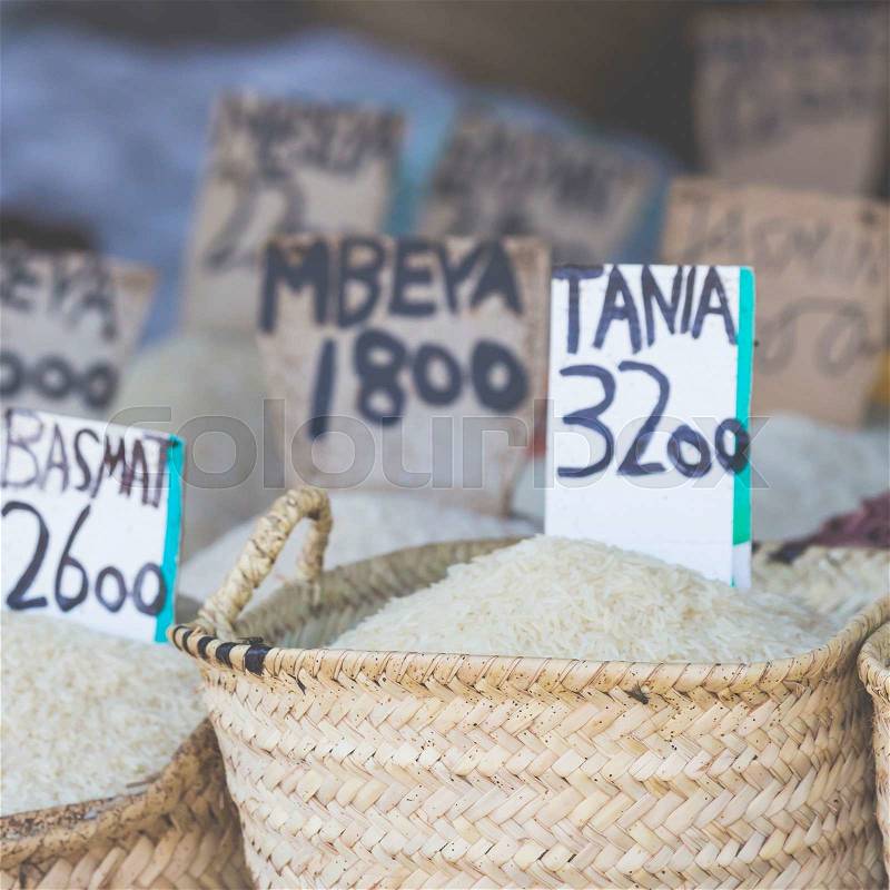 Traditional food market in Zanzibar, Africa. , stock photo