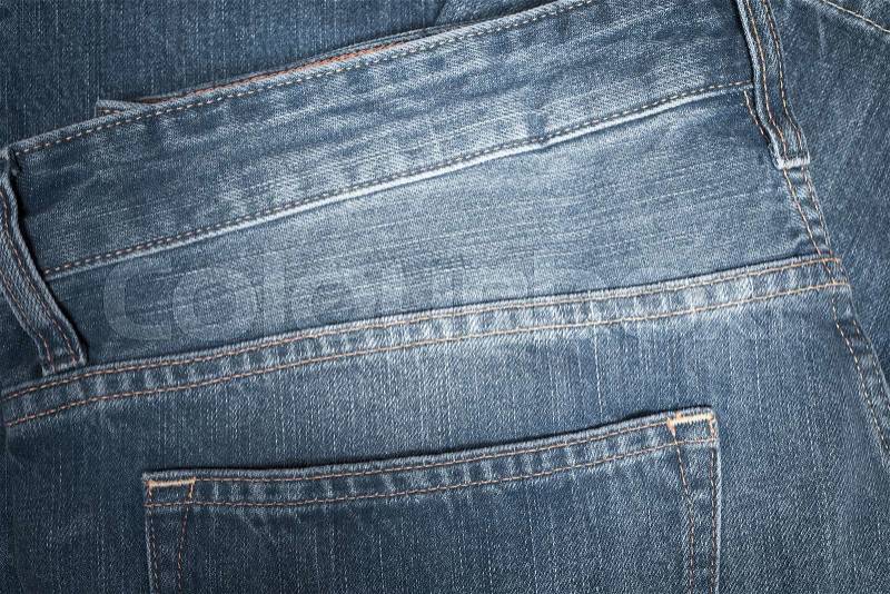 Denim texture or back of jean trouser for background, stock photo