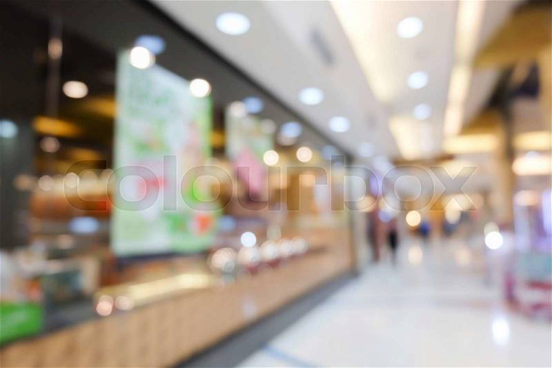 Image blur department store shopping mall, business center background, stock photo
