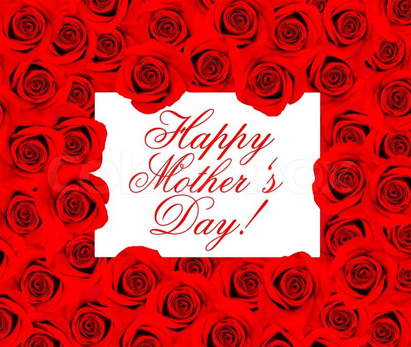 Happy mothers day. card concept. red roses, stock photo