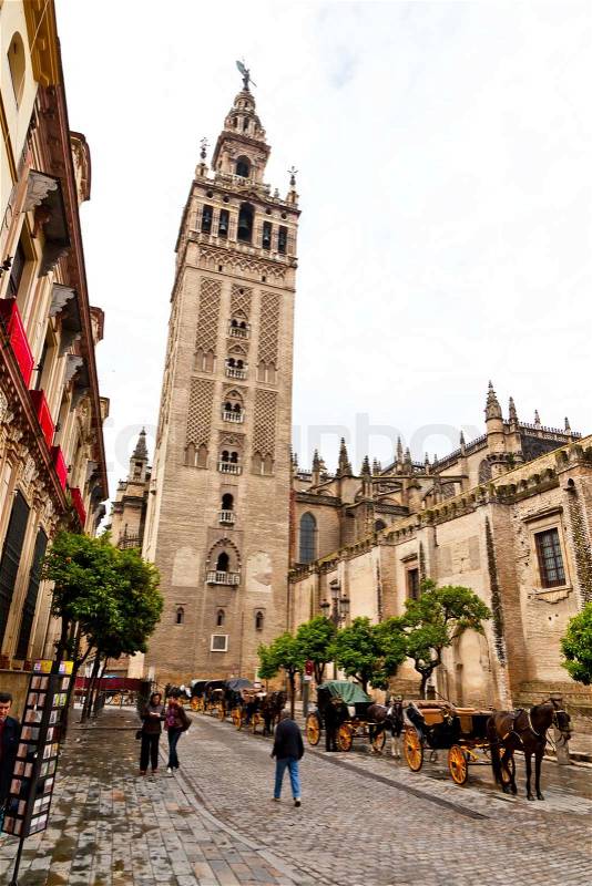 Spain, Andalusia. The Cathedral of Santa Maria de la Sede. One of the landmarks of the city, stock photo