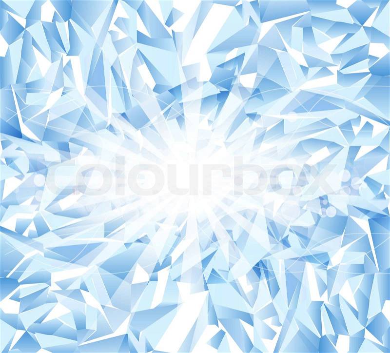Ice blue background with bright rays and blur, stock photo