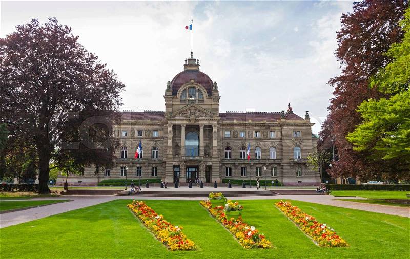 Building of Palace of the Rhine (Palais du Rhin) in Strasbourg, France, stock photo