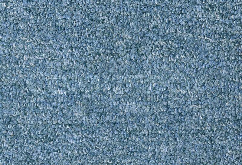 Carpet texture close-up, blue furry carpet texture background, stock photo