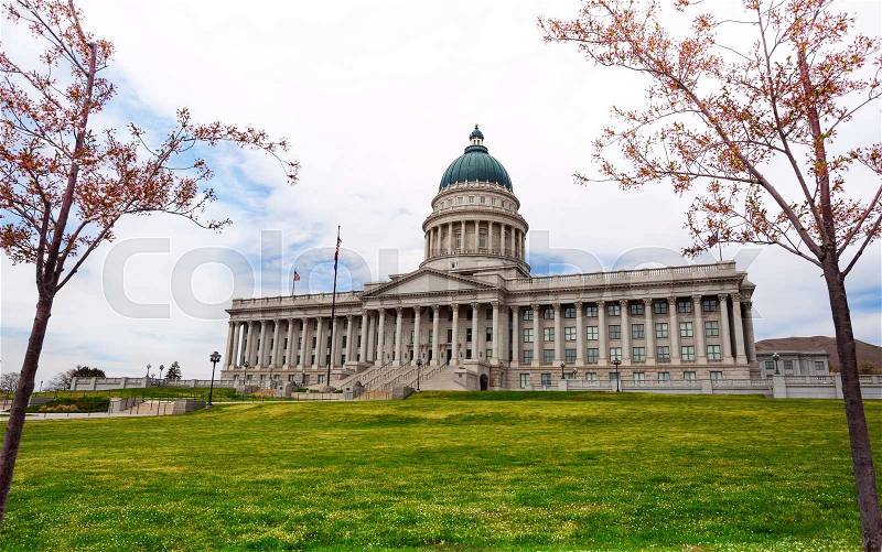 Utah Capitol building during day time in Salt Lake City, USA, stock photo