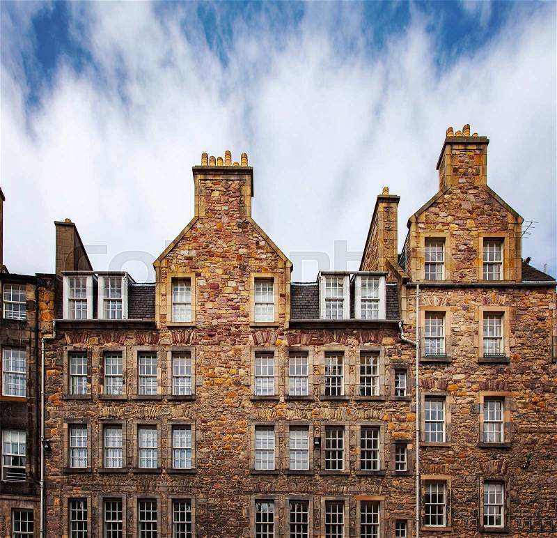 Image of traditional red sandstone buildings in Edinburgh, Scotland. , stock photo