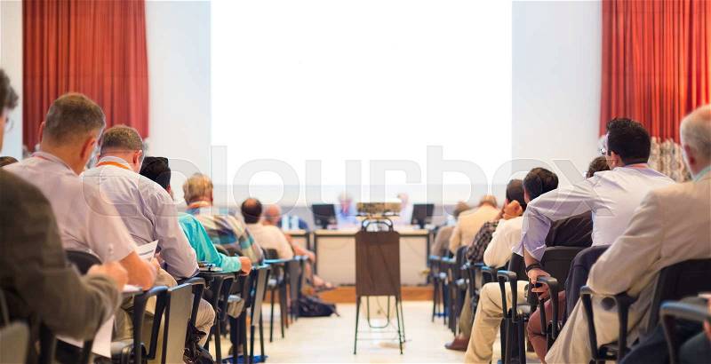 Business Conference and Presentation. Audience at the conference hall. Business and Entrepreneurship, stock photo
