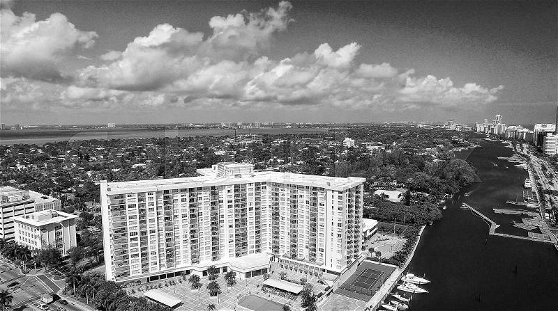 Aerial view of Miami Beach, Florida, stock photo