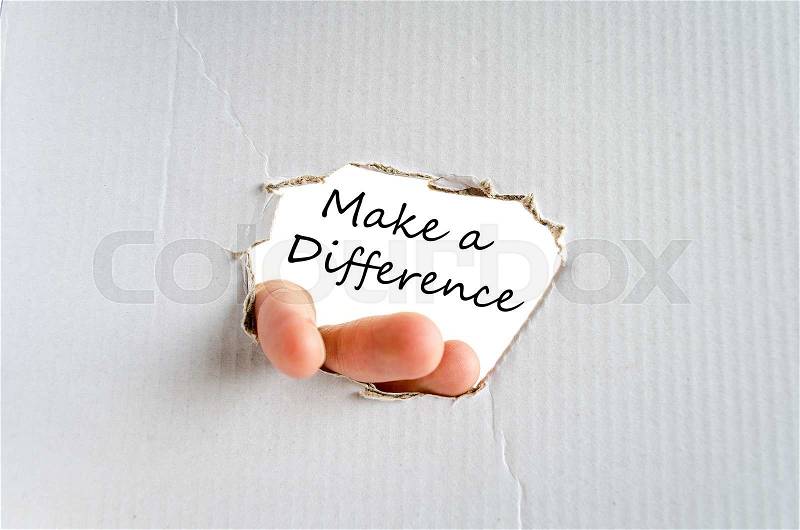 Make a difference text concept isolated over white background, stock photo
