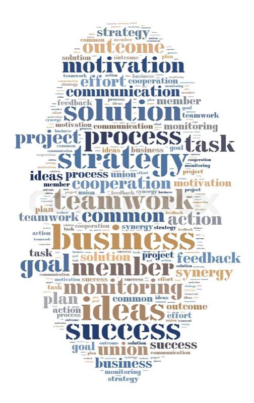 Word cloud business theme on white background , stock photo