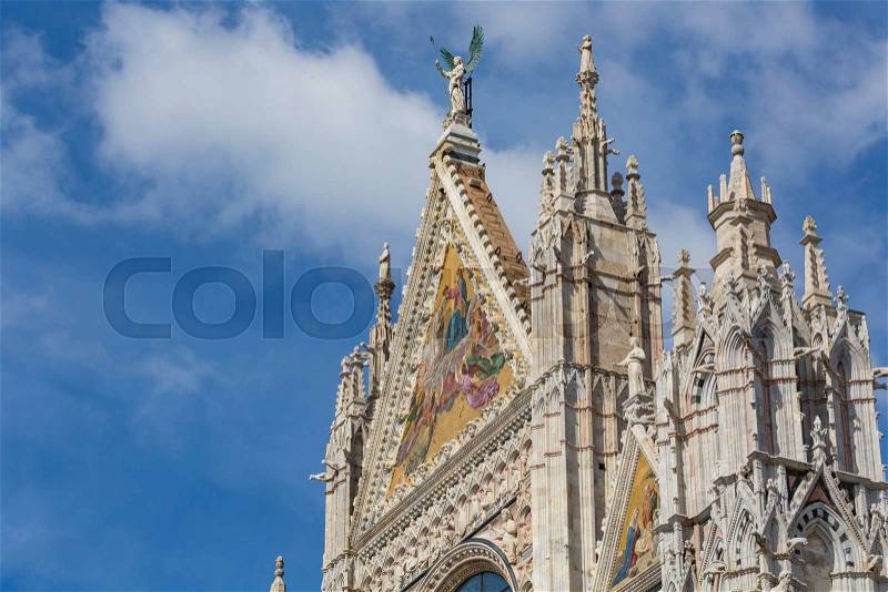 Siena Cathedral is a medieval church built in Romanesque and Gothic style, Tuscany, Italy. , stock photo