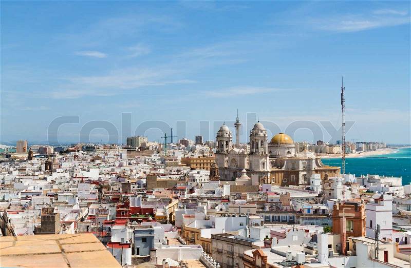 The city of Cadiz in Andalusia, Spain. Spain\'s oldest settlement, stock photo