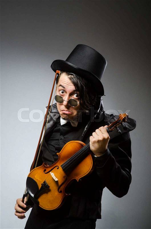 Man in musical art concept, stock photo