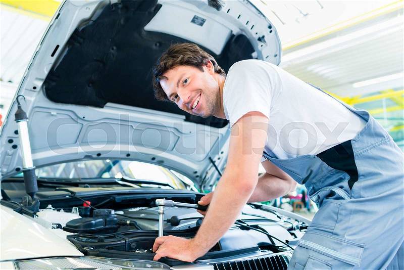 Car, mechanic, service, workshop, automobile, man, \