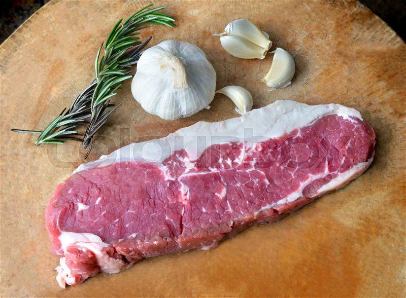 Cut the fresh Angus beef for cooking for steak and grill meat from market, stock photo