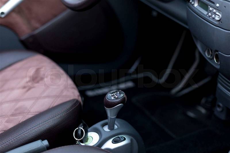 Gearshift in the car.Handle a automatic transmission, stock photo