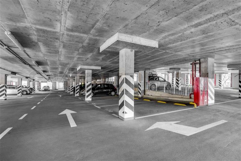 Multi Level Public Parking Space. City Parking, stock photo