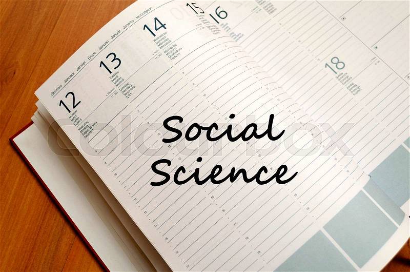 Social science text concept write on notebook , stock photo