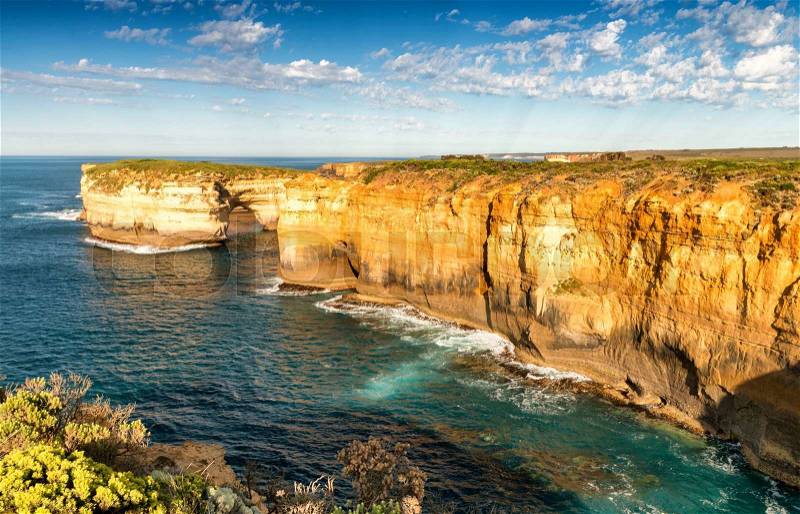 Amazing cliffs of Great Ocean Road in Victoria - Australia, stock photo