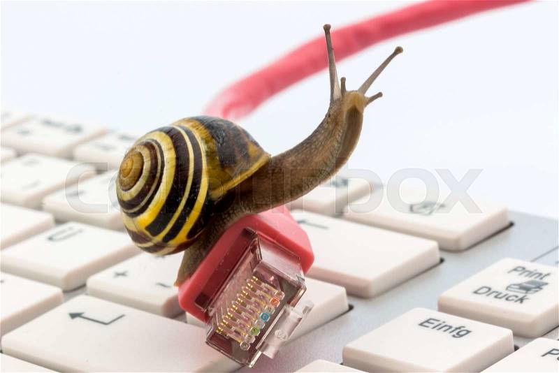 Symbolic photo for slow internet connection. broadband connection is not available everywhere, stock photo