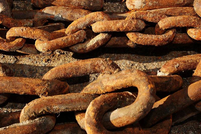 Rusty old chain, stock photo