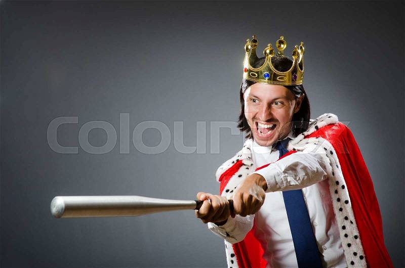 Young king businessman in royal concept, stock photo