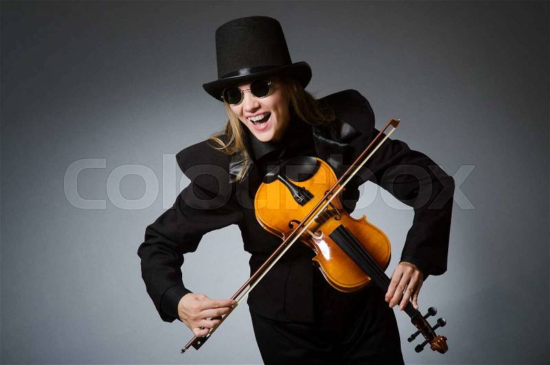 Woman in musical art concept, stock photo