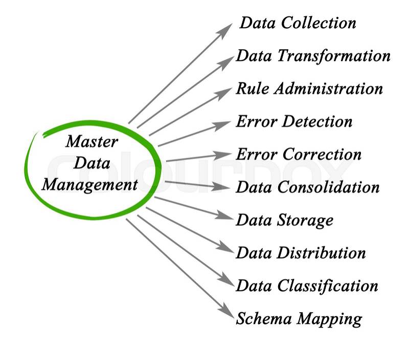 Diagram of Master Data Management, stock photo