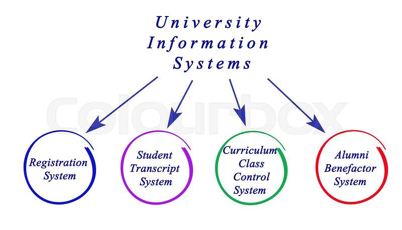 Diagram of University Information system, stock photo